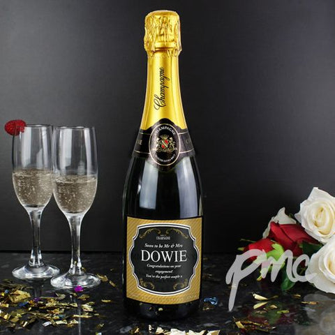 Personalised Gold & Black Champgane