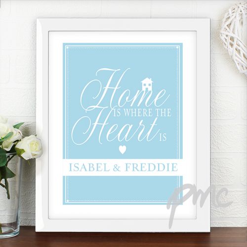 Personalised Home Is Where... White Framed Poster Print