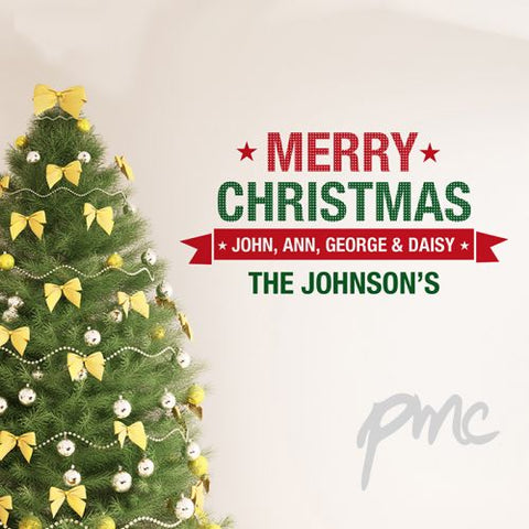 Personalised Merry Christmas Wall Art