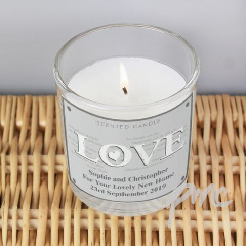 Personalised LOVE Scented Jar Candle