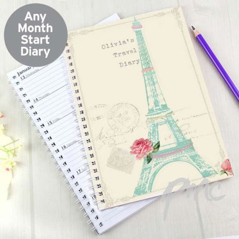 Personalised Vintage Pastel Travel A5 Diary
