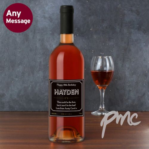 Personalised Ornate Rose Wine