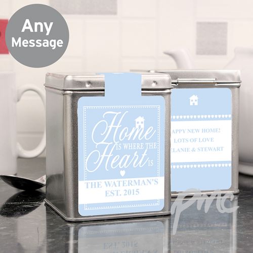 Personalised Home Is Where... Tea & Tin