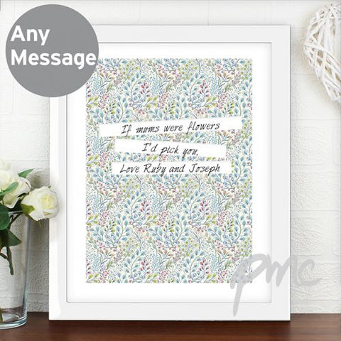 Personalised Botanical White Framed Poster Print
