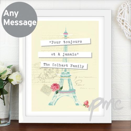 Personalised Vintage Pastel Travel White Framed Poster Print