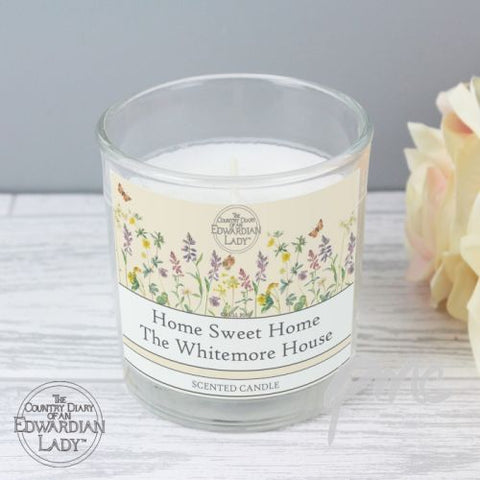 Personalised Country Diary Wild Flowers Scented Jar Candle