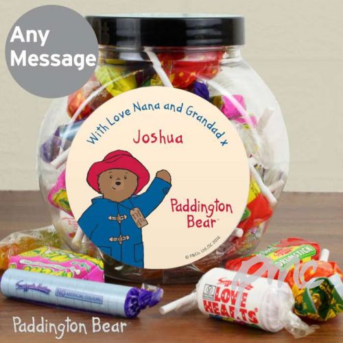 Personalised Paddington Bear Sweet Jar