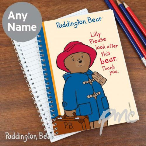 Personalised Paddington Bear Please look after me A5 Notebook
