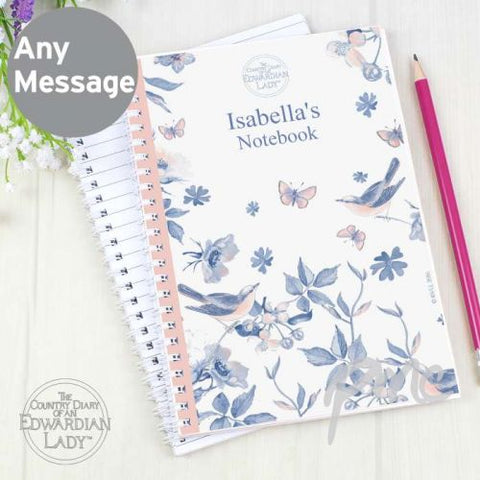 Personalised Country Diary Blue Blossom A5 Notebook