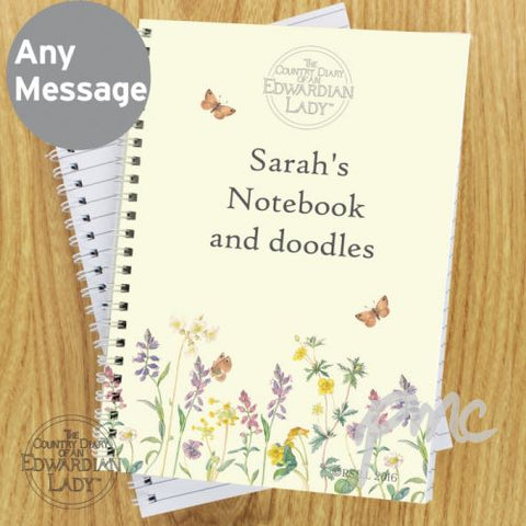 Personalised Country Diary Wild Flowers A5 Notebook