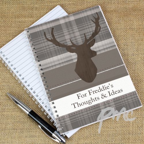 Personalised Highland Stag A5 Notebook