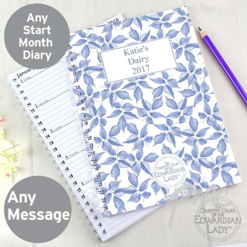 Personalised Country Diary Blue Blossom A5 Diary