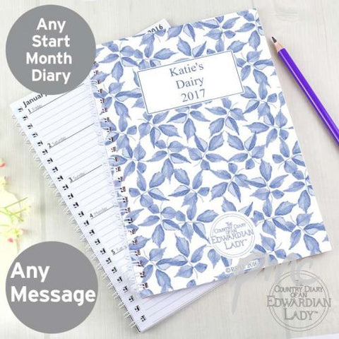 Personalised Country Diary Blue Blossom A5 Diary