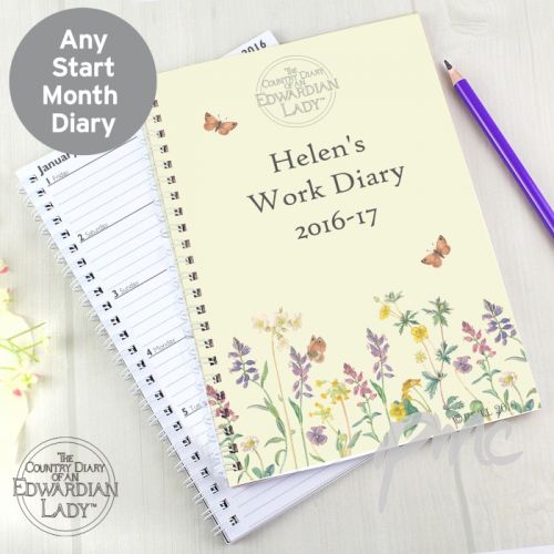 Personalised Country Diary Wild Flowers A5 Diary