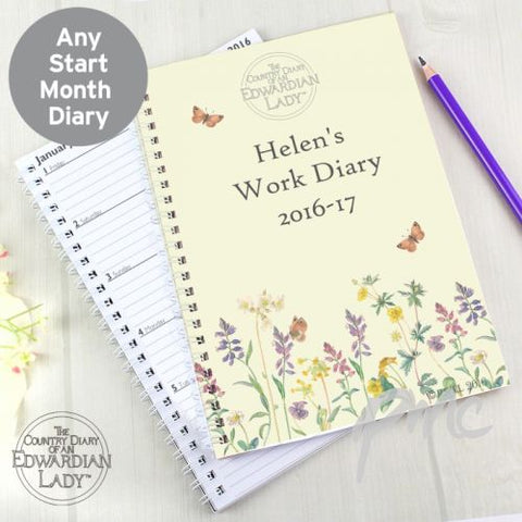 Personalised Country Diary Wild Flowers A5 Diary
