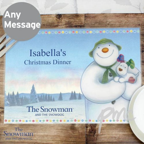 Personalised The Snowman and the Snowdog Placemat