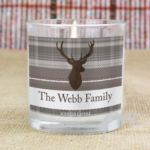 Personalised Highland Stag Scented Jar Candle