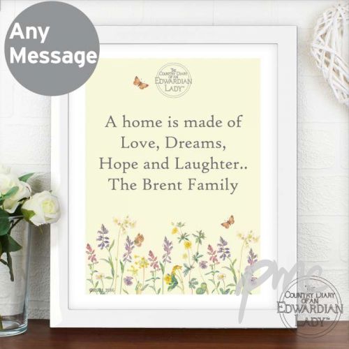 Personalised Country Diary Wild Flowers White Framed Poster Print