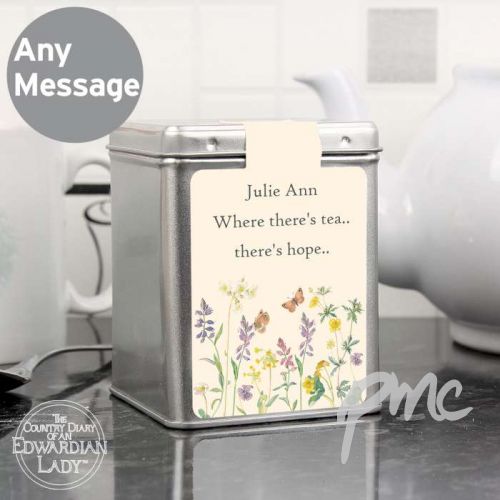 Personalised Country Diary Wild Flowers Tea & Tin
