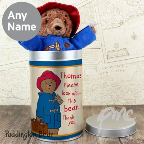 Personalised Paddington Bear in a Tin