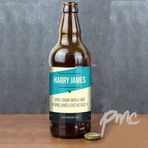 Personalised Blue Stripe Craft Beer