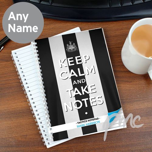 Personalised Newcastle United Keep Calm A5 Notebook