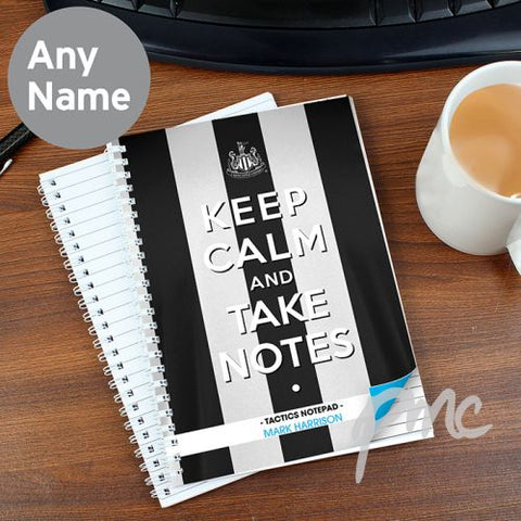 Personalised Newcastle United Keep Calm A5 Notebook