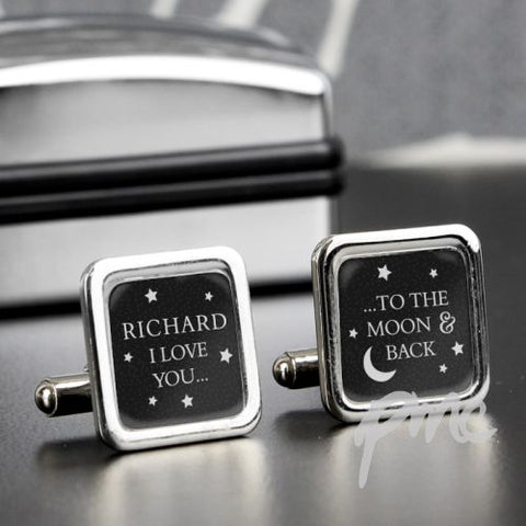 Personalised To the Moon and Back Cufflinks