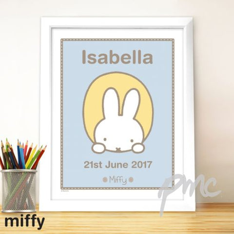 Personalised Miffy Peekaboo White Framed Poster Print