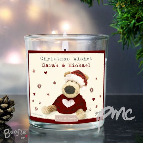 Personalised Boofle Christmas Love Scented Jar Candle