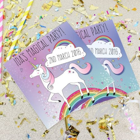 Personalised Unicorn Party Invitations