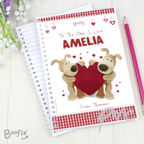 Personalised Boofle Shared Heart A5 Notebook