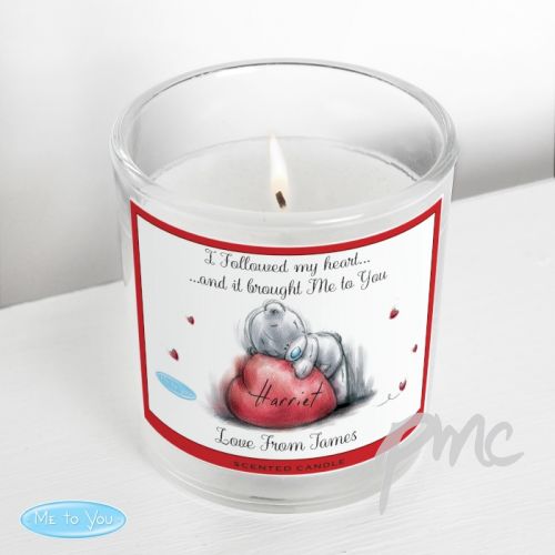 Personalised Me To You Heart Scented Jar Candle