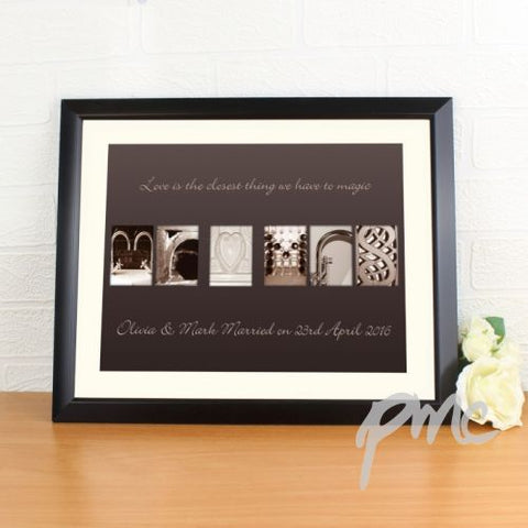 Personalised Mr & Mrs Affection Art Black Framed Poster Print
