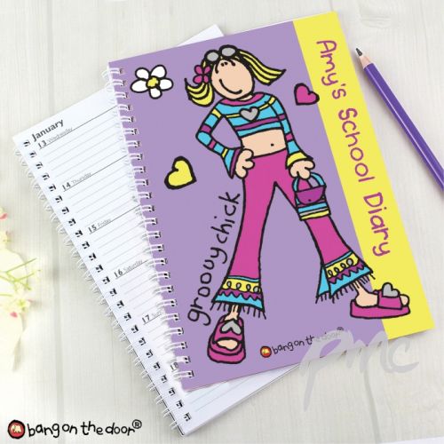 Personalised Bang on the Door Groovy Chick A5 Diary