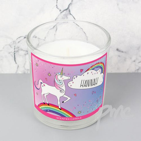 Personalised Unicorn Scented Jar Candle