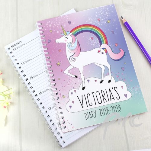 Personalised Unicorn A5 Diary