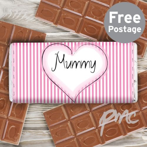 Personalised Heart Stitch Milk Chocolate Bar