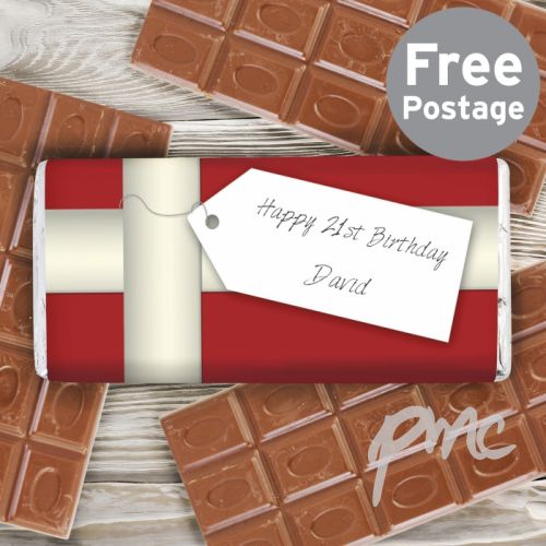 Personalised Ribbon Tag Milk Chocolate Bar