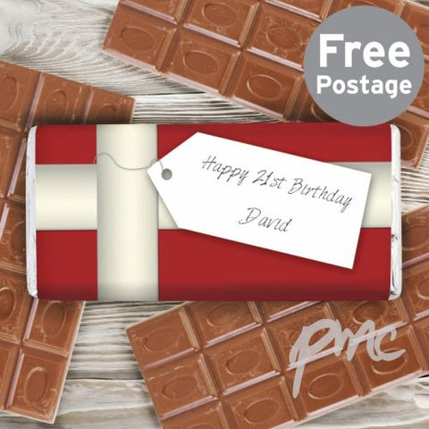 Personalised Ribbon Tag Milk Chocolate Bar