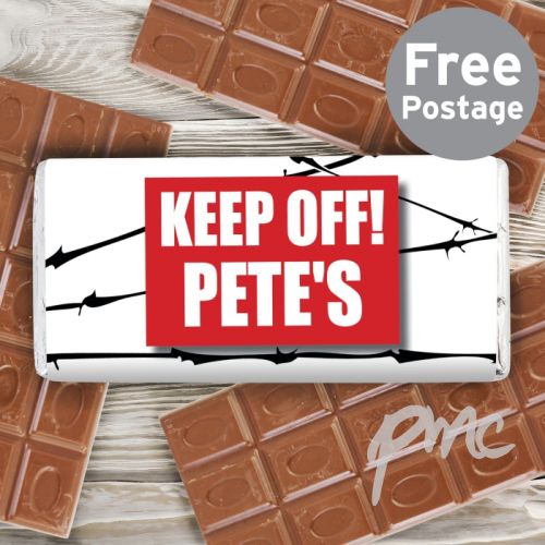 Personalised Barbed Wire Milk Chocolate Bar