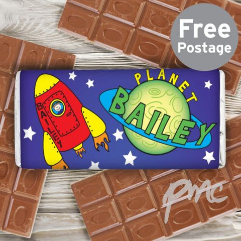 Personalised Space Milk Chocolate Bar