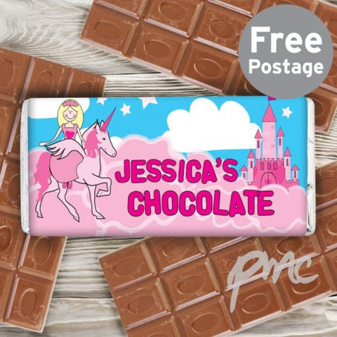 Personalised Princess Milk Chocolate Bar