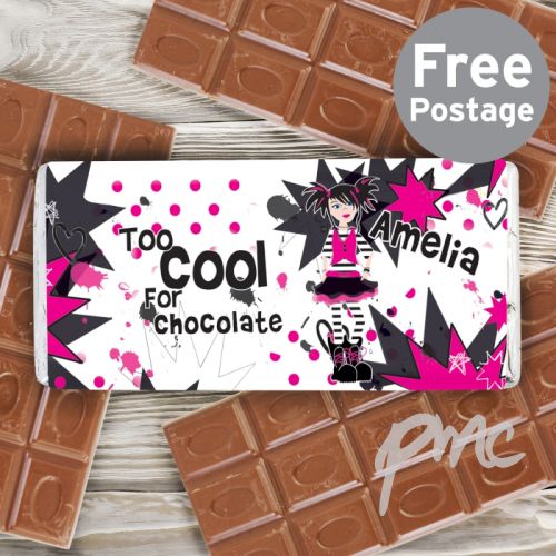 Personalised Too Cool Girl Milk Chocolate Bar
