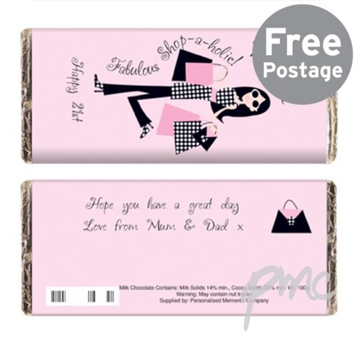 Personalised Fabulous Shopaholic Milk Chocolate Bar
