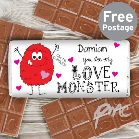 Personalised Love Monster Milk Chocolate Bar