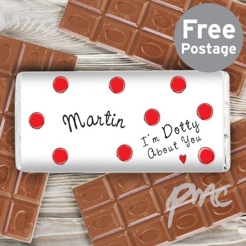 Personalised Dotty About You Milk Chocolate Bar
