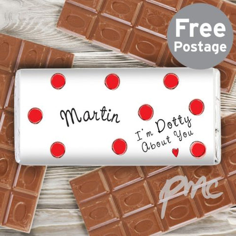 Personalised Dotty About You Milk Chocolate Bar