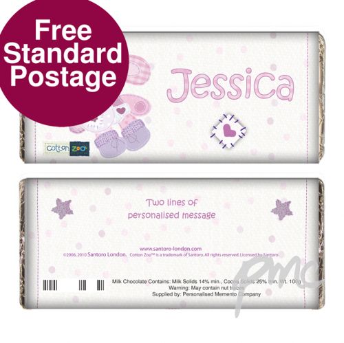 Personalised Cotton Zoo Bobbin the Bunny Milk Chocolate Bar