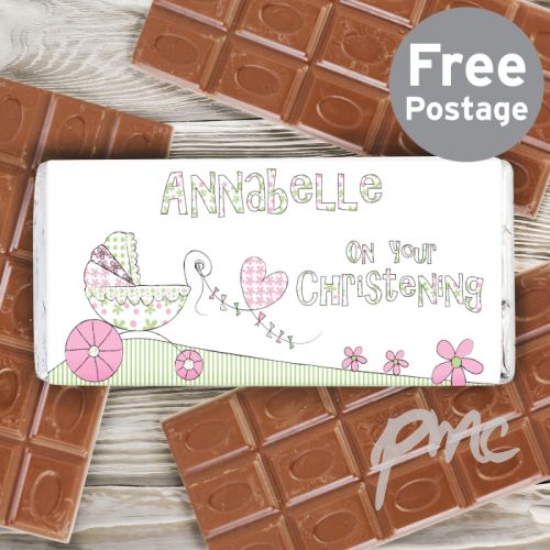 Personalised Whimsical Pram Milk Chocolate Bar